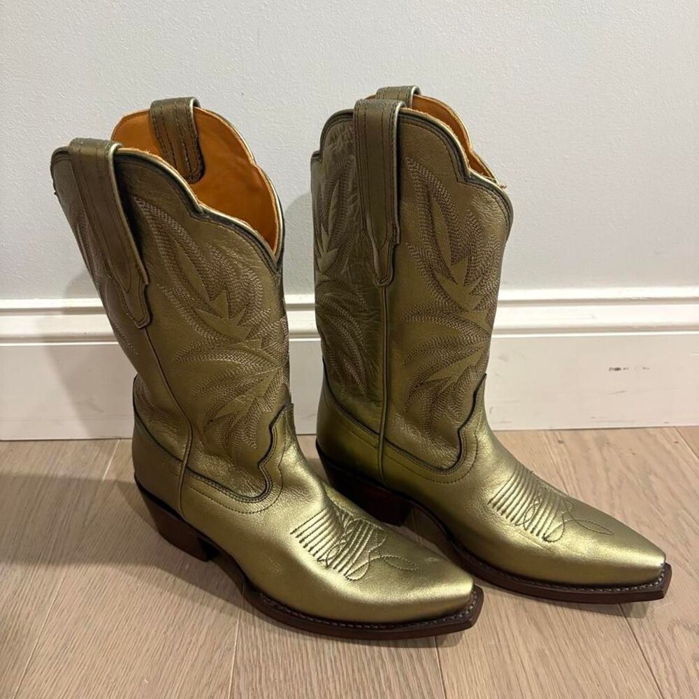 Tecovas Sadie Olive  leather cowboy boots , size US 6